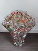 Fidrio Vaas - Kleurrijke Glazen Vaas met Golvende Rand, Ophalen
