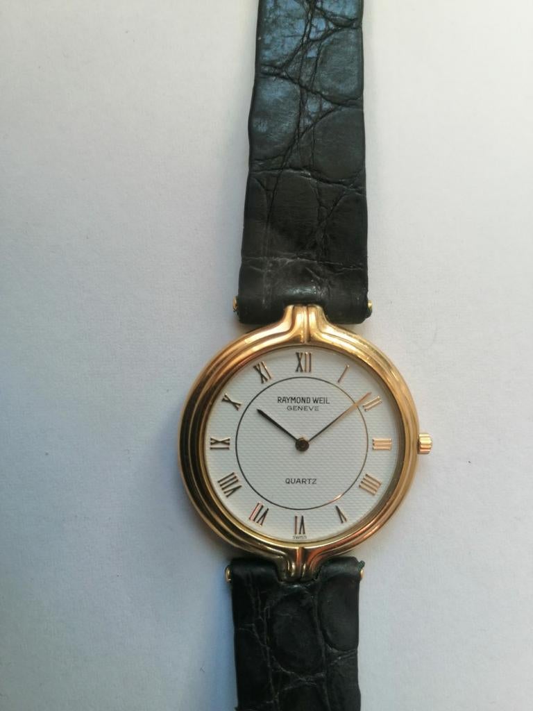 Raymond Weil 18 K dameshorloge, Overige merken, Verzenden, Goud, Leer