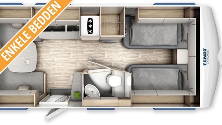 Fendt Bianco Sel. 515 SG BJ '26 / Vloerverwarm./ Enkel bed, Caravans en Kamperen, Caravans, Bedrijf, tot en met 4, 1250 - 1500 kg