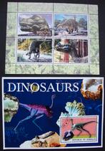 - 708 - 2 Blokken met Dinosauriërs., Verzenden, Gestempeld, Dier of Natuur