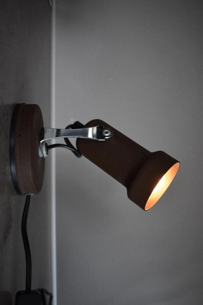 Retro vintage design wandlampje bruin vermoedelijk Herda, Huis en Inrichting, Lampen | Wandlampen, Ophalen of Verzenden, Gebruikt