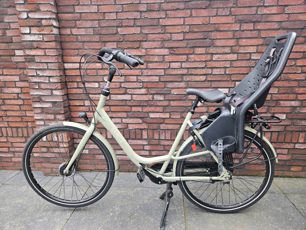 Gazelle Bloom C7 Pistache Groen + Yepp Achterzitje Maxi, Gebruikt, Ophalen of Verzenden, Versnellingen, 50 tot 53 cm