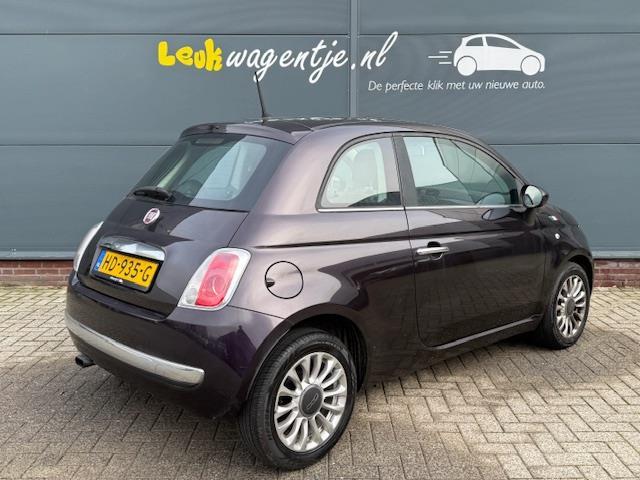 Fiat 500 0.9 TwinAir Turbo Popstar *airco *lichtmet. *paars, Voorwielaandrijving, Stof, Gebruikt, Overige kleuren