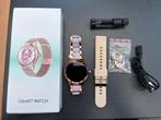 Stijlvolle Roségouden Smartwatch met Extra Bandje, Hartslag, Ophalen of Verzenden, Zo goed als nieuw, Android