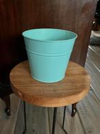 Plantenpot bloempot metaal mintkleurig Ikea Socker, Ophalen, Rond, Zo goed als nieuw, Metaal