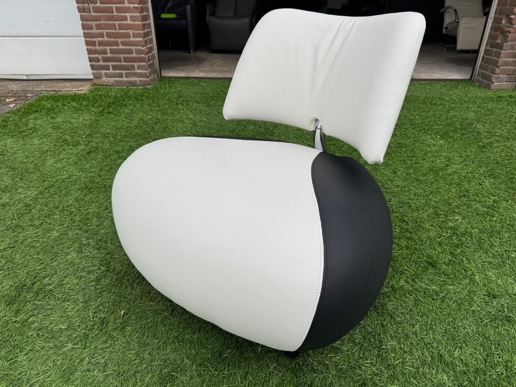 Leolux Pallone fauteuil zwart/wit leren design relax stoel, Ophalen, Leolux, Geen, Pahest@hotmail.nl