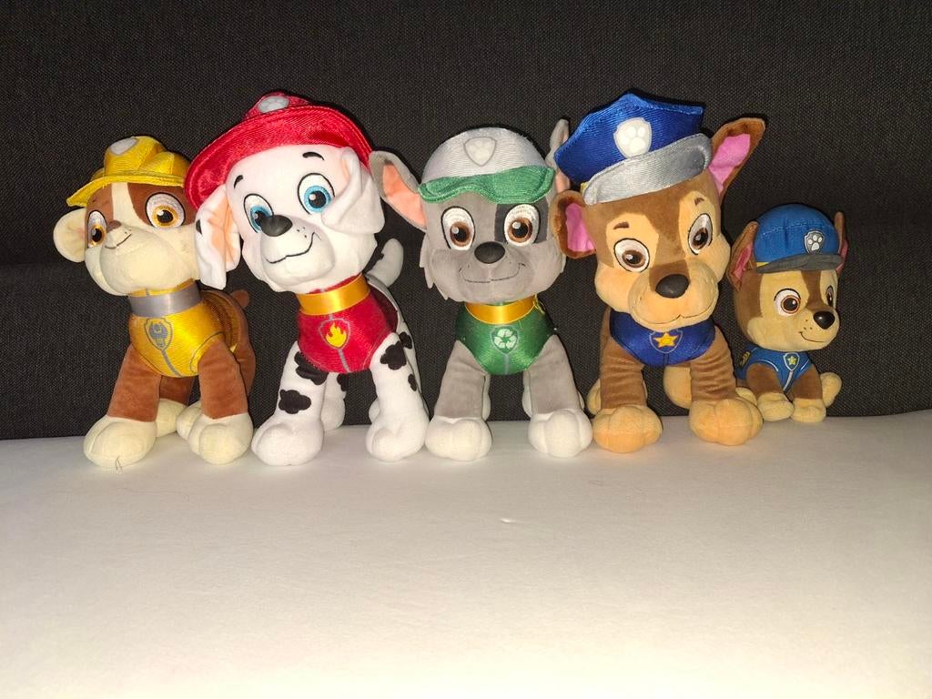 Paw Patrol Knuffels - Rubble, Rocky, Marshall, Chase, Ophalen, Zo goed als nieuw, Hond