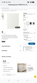 2 x IKEA FÖRBÄTTRA Bedekkingspaneel Wit 62x80 cm, Ophalen, Wit, Nieuw, 50 tot 100 cm