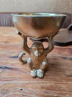 Schattig gouden aapje met schaaltje, Ophalen of Verzenden, Zo goed als nieuw