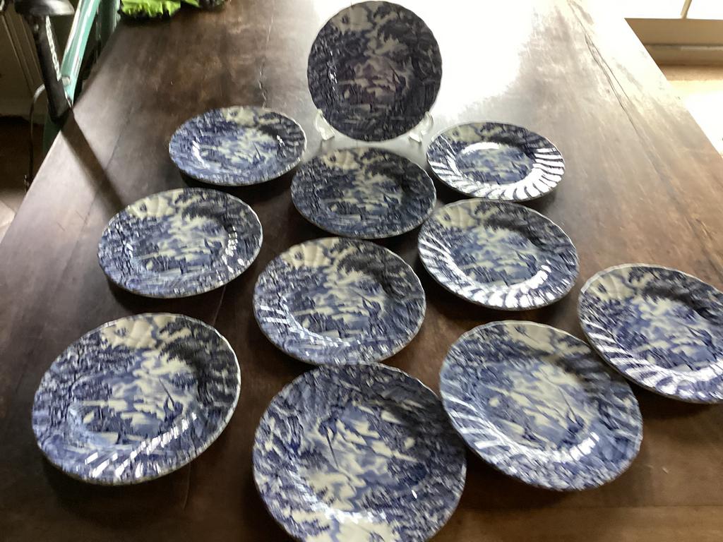 11 dessertbordjes baluw/wit van myott the hunter, Ophalen of Verzenden