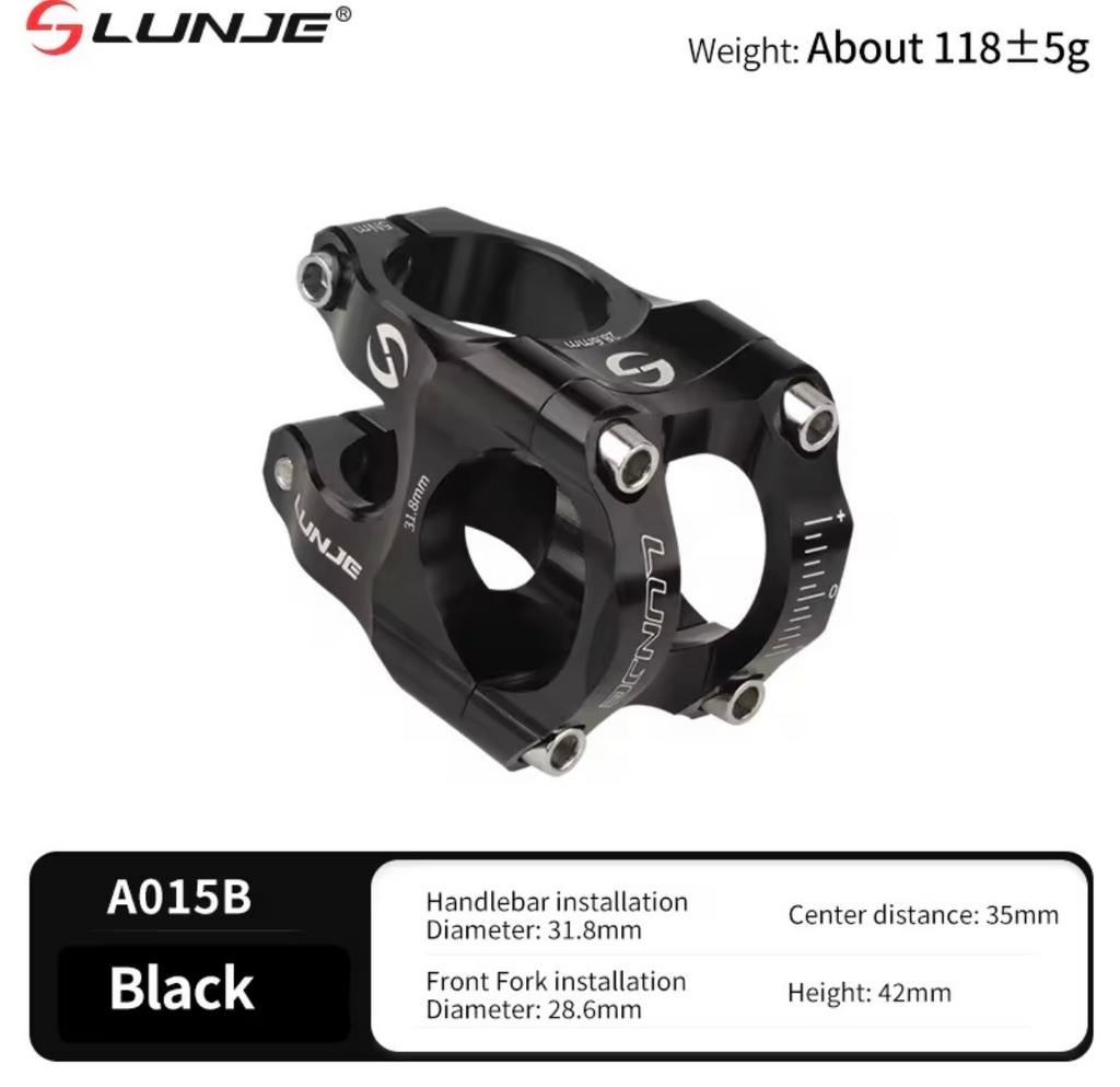 Lunje A015B Stuurpen Zwart 31.8mm met doos, Ophalen, Nieuw, Stuur