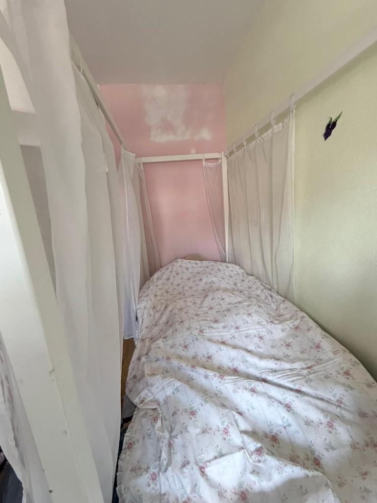 Hemelbed in goede staat, Ophalen, 85 tot 100 cm, Gebruikt, Lattenbodem