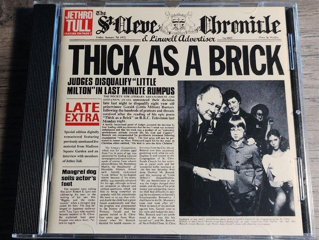 Jethro Tull ‎– Thick As A Brick [Remastered], Ophalen of Verzenden, Zo goed als nieuw, Poprock