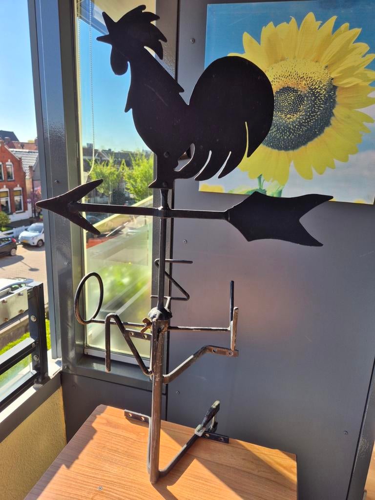 Decoratieve ijzeren windwijzer met haan, Tuin en Terras, Windwijzers en Windmolens, Ophalen, Gebruikt