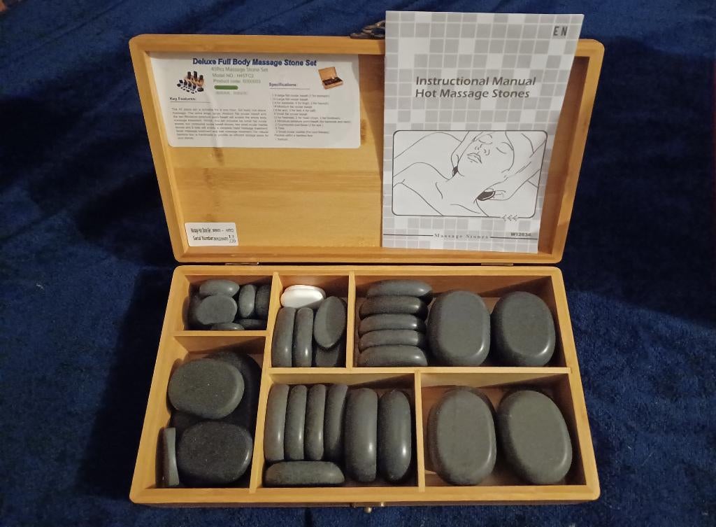 Hotstone massage Deluxe 45 Stone set & Stone Heater, Ophalen, Zo goed als nieuw, Hotstone