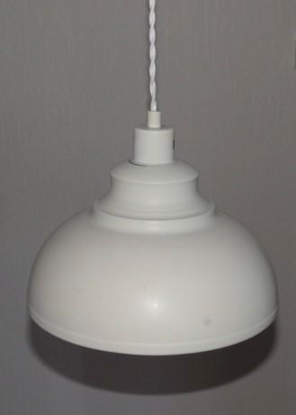 Metalen hanglamp grijswit Home sweet home 29 cm doorsnede, Huis en Inrichting, Lampen | Hanglampen, Zo goed als nieuw, Minder dan 50 cm