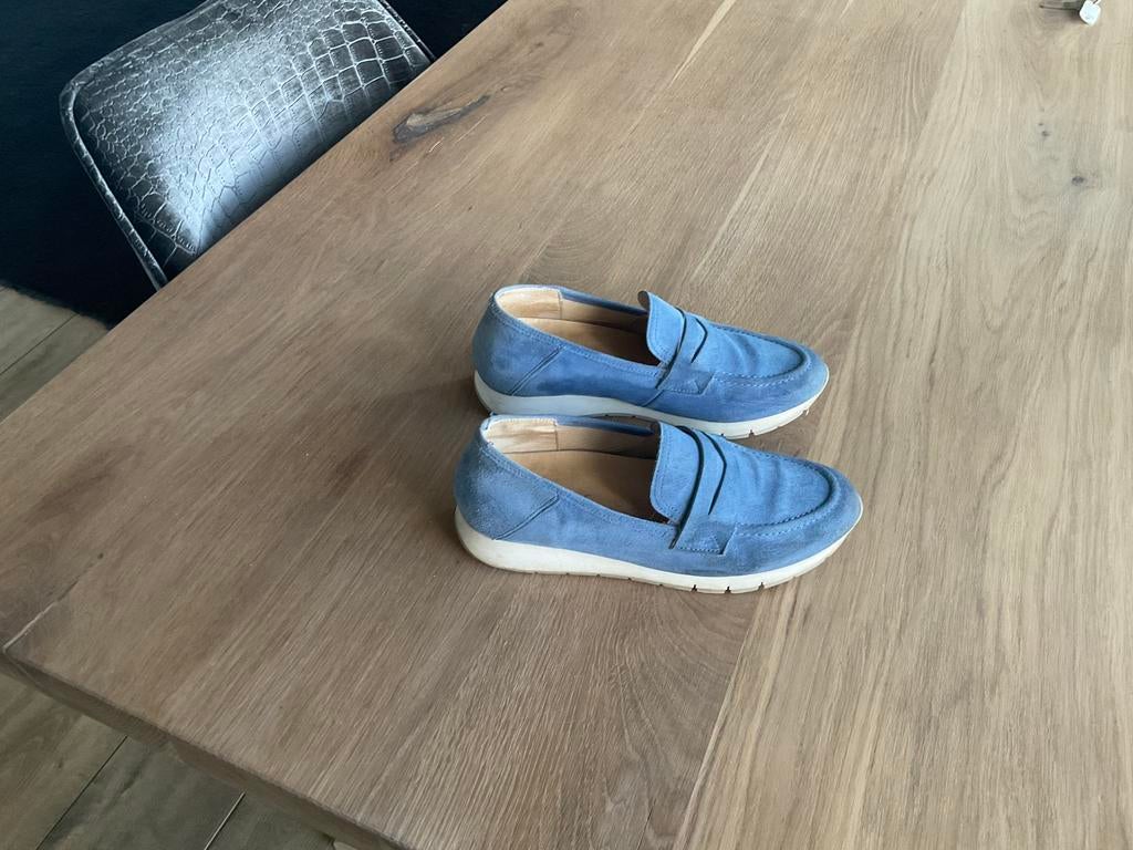 Gabor loafers maat 37,5 blauw suède, Kleding | Dames, Schoenen, Ophalen of Verzenden, Zo goed als nieuw, Blauw, Instappers
