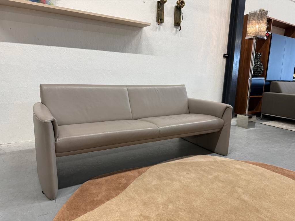 Leolux Boa Vista Bank 3 zits grijs leer Design 193, Leolux, 150 tot 200 cm, Driepersoons, Ophalen of Verzenden