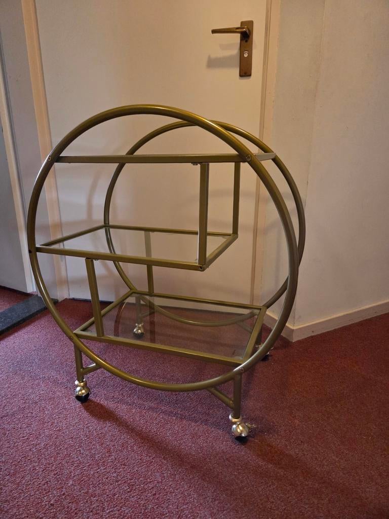 Goud glazen keukentrolley, Huis en Inrichting, Woonaccessoires | Etagères, Ophalen