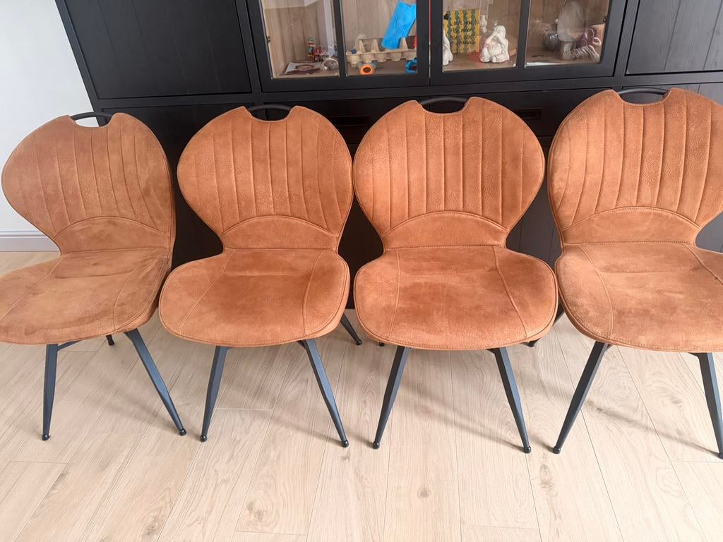 4 castione stoelen cognac van pronto, Huis en Inrichting, Stoelen, Ophalen, Zo goed als nieuw, Bruin