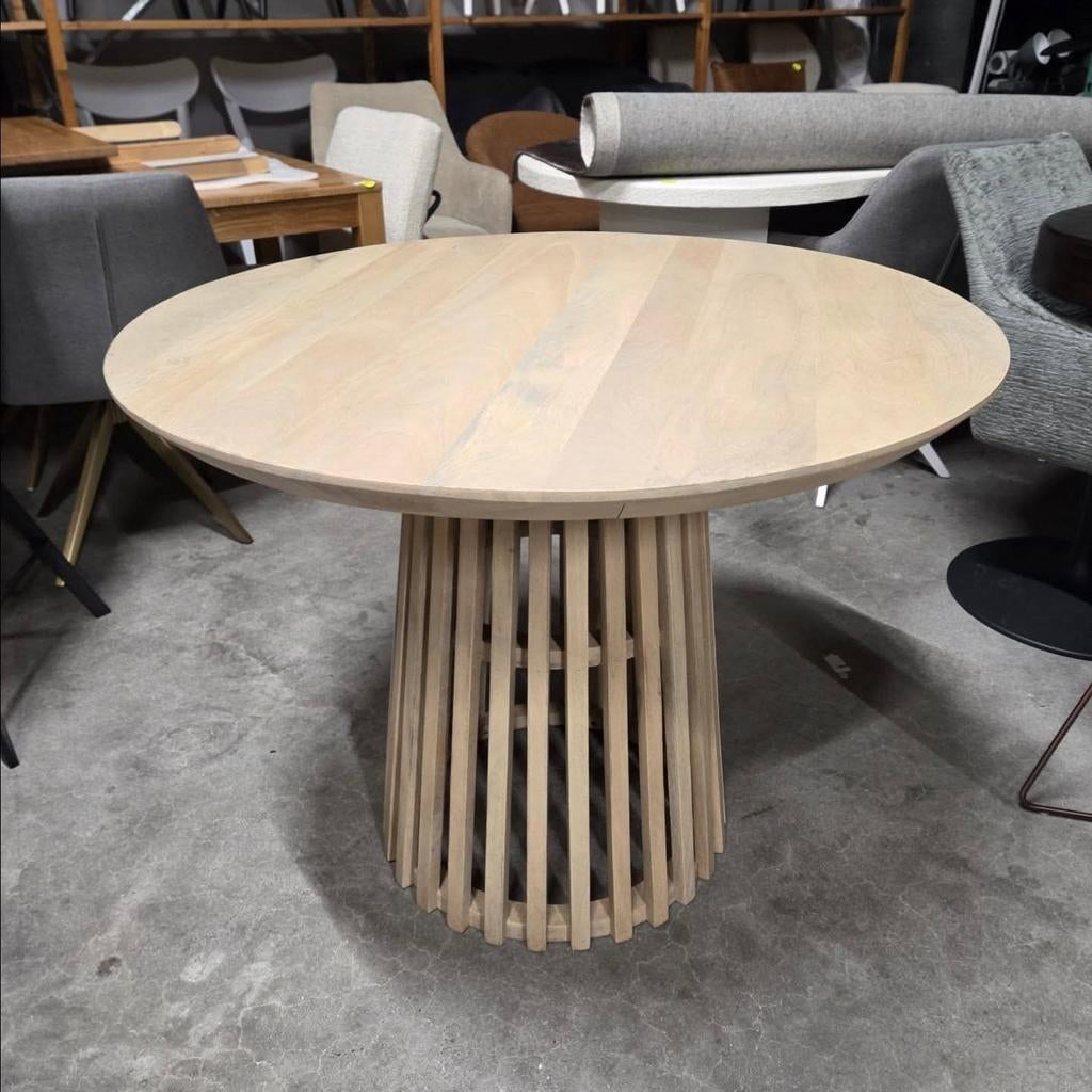 Ronde Eettafel Nikkie Hevea hout, 100cm van Artistiq Living, Ophalen