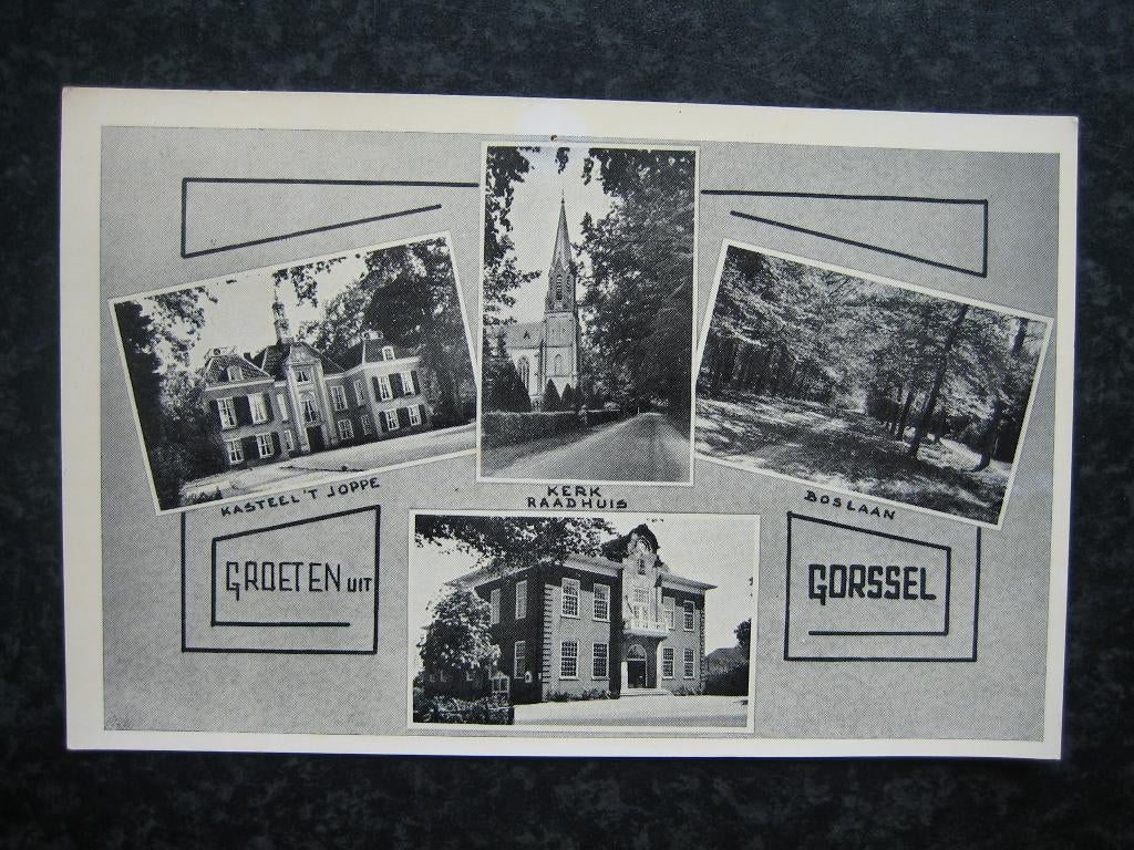 GORSSEL 4 luiks Groeten uit 1955, Ophalen of Verzenden, 1940 tot 1960, Gelderland