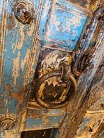 Oude deur India uniek blauw wand deco, Ophalen of Verzenden