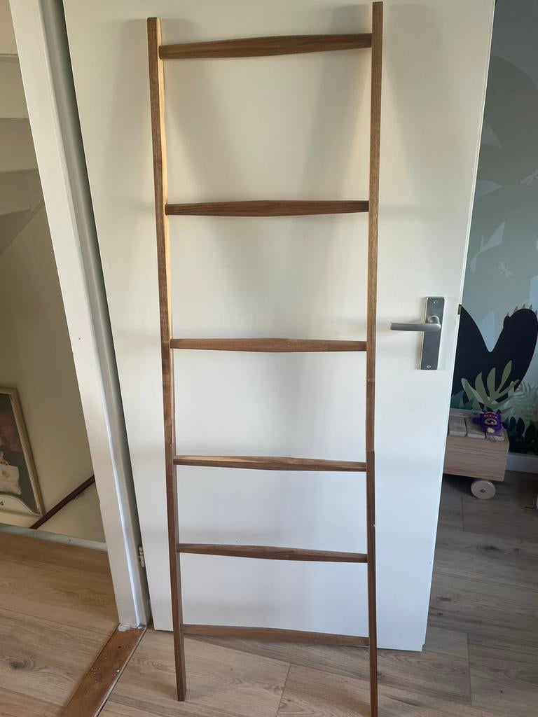 Decoratieve houten ladder - 170 cm hoog, Ophalen, Gebruikt, Bruin, Hout