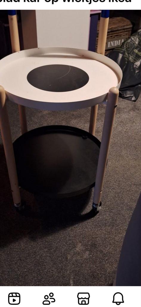 IKEA dienblad kar op wieltjes - Handig en mobiel, Ophalen, Minder dan 55 cm, Gebruikt, Metaal of Aluminium