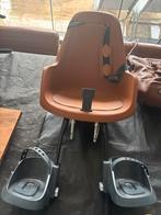 Bobike fietsstoeltje voor op fiets  bruin met windscherm, Ophalen, Gebruikt, Voorzitje, Voetsteuntjes