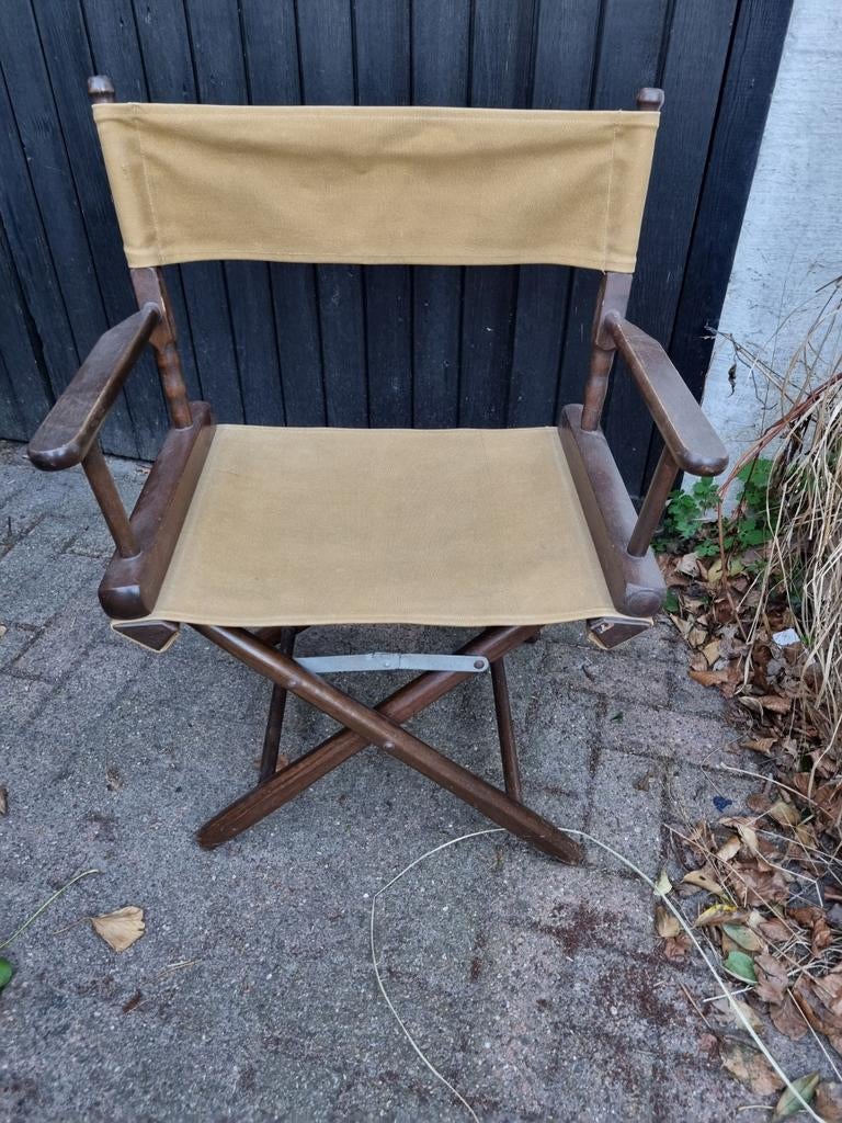 Vintage jaren 60 directeurs regisseurs stoel klapstoel, Ophalen, Gebruikt, Eén