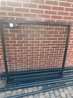 Hekwerk met poortje en palen - Zwart metaal, Ophalen, Met poort, Gebruikt, Gaashekwerk