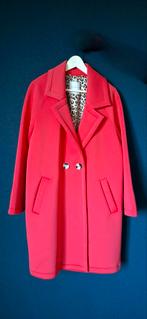 RINO & PELLE koraalrode/fuchsia jas, luipaardprint voering, Kleding | Dames, Jassen | Zomer, Overige kleuren, Maat 42/44 (L), Ophalen of Verzenden