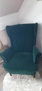 Ikea oorfauteuil donkergroen, Huis en Inrichting, Fauteuils, Ophalen, 75 tot 100 cm, Zo goed als nieuw, Stof