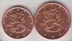 Finland 1 en 2 eurocent 2000 beide UNC, Ophalen of Verzenden, Finland, Overige waardes, Setje