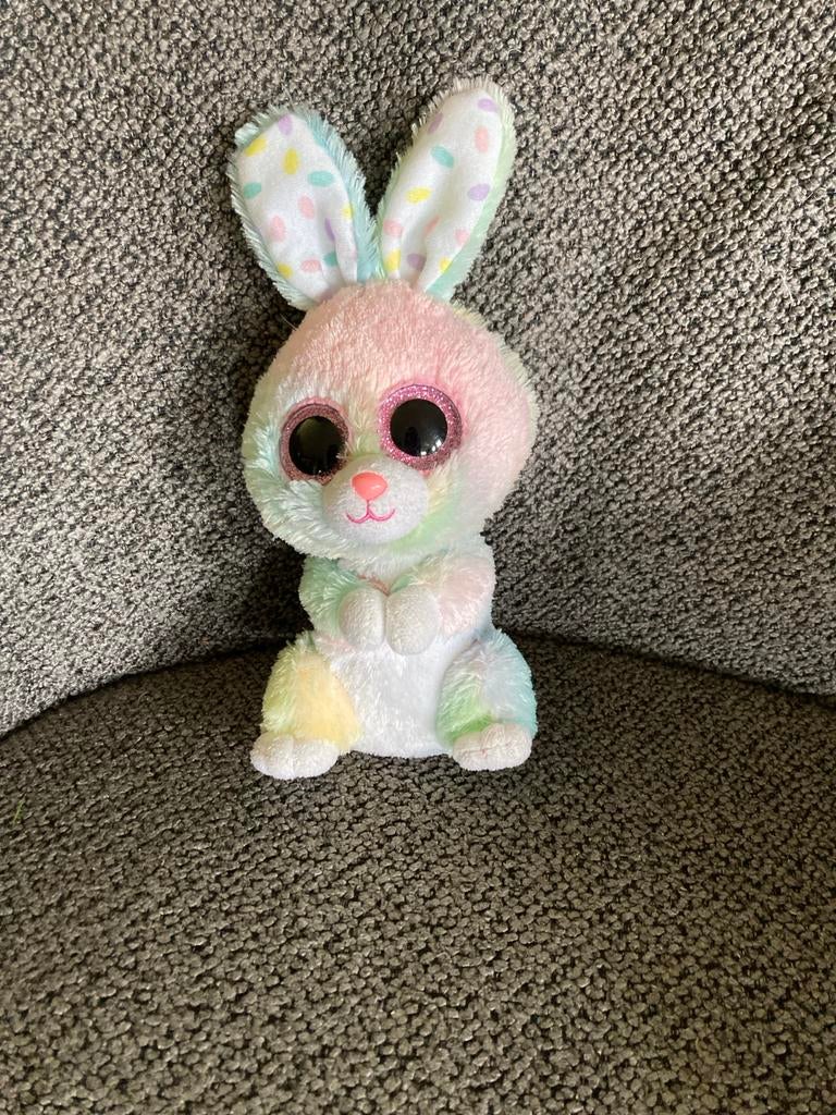 TySilk Beanie Boo Bubby de regenboog konijn, Konijn, Ophalen of Verzenden, Zo goed als nieuw, Meerkleurig