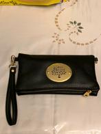 Mulberry Avondtasje Zwart Leer met Gouden Details, Ophalen of Verzenden, Zo goed als nieuw, Zwart, Avondtasje