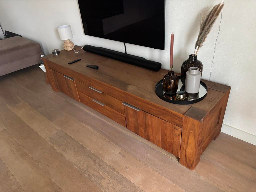 Noten houten tv-meubel, Ophalen of Verzenden, Gebruikt, 25 tot 50 cm, Minder dan 100 cm