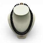 Antiek 19e eeuws tweerijig granaten collier met gouden slot, Ophalen of Verzenden, Overige materialen, Ketting