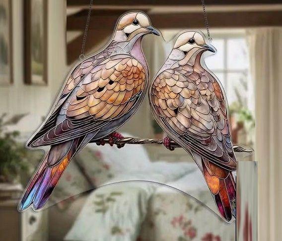 Raamhanger tortel - duif, Verzenden, Meerkleurig, Nieuw, Kunststof