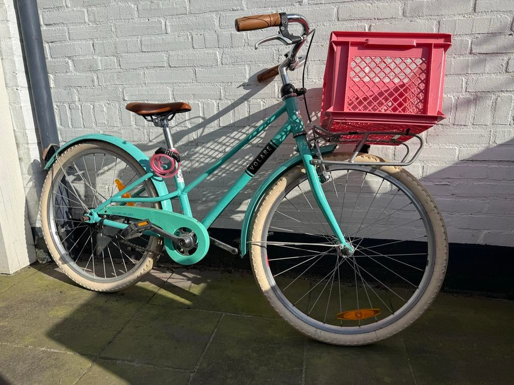 Volare Melody 24 inch meisjesfiets mintgroen met mand, Ophalen, Terugtraprem, Handrem, Gebruikt