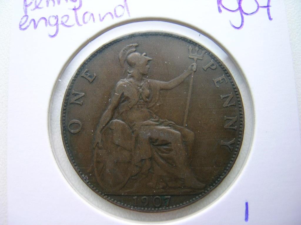 Penny 1907 Engeland (nr 1), Postzegels en Munten, Munten | Europa | Niet-Euromunten, Ophalen of Verzenden, Overige landen, Losse munt