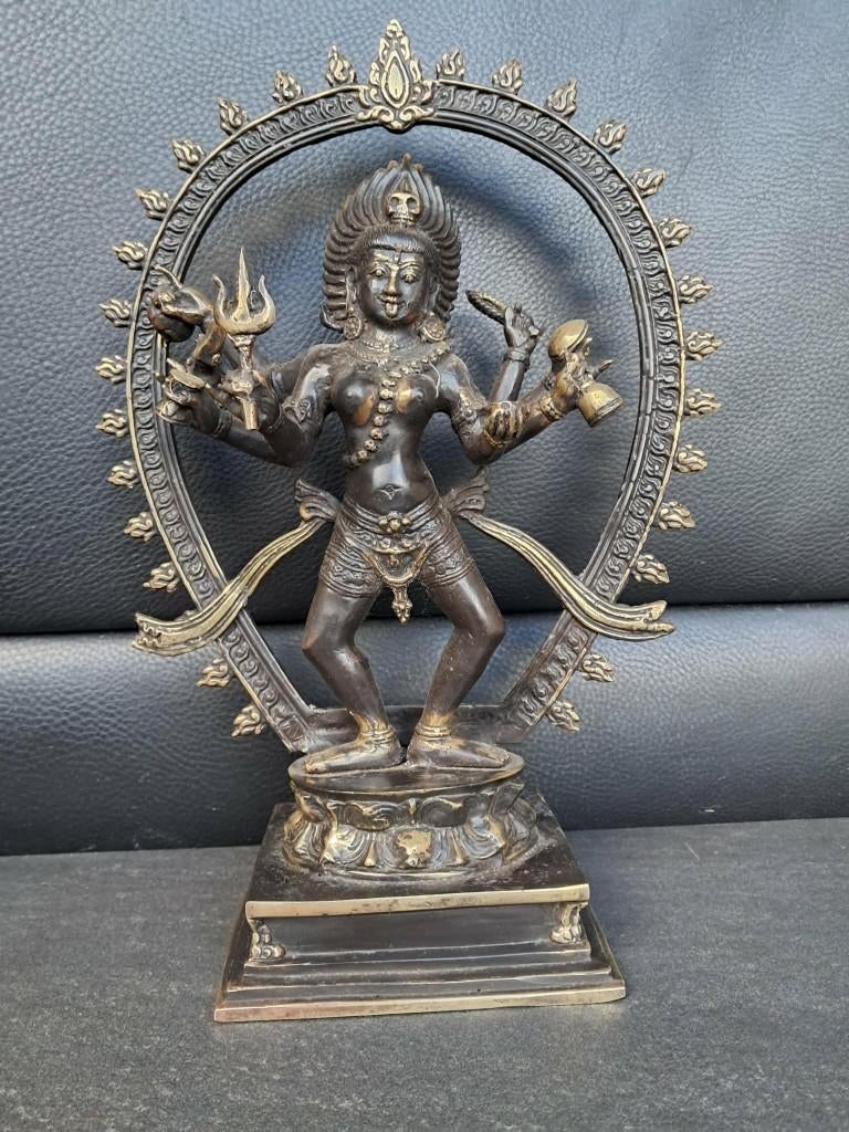 Bronzen beeld van de godin Kali/India/Azië/35 cm, Ophalen of Verzenden