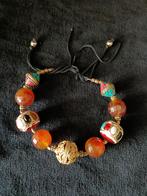 Handgemaakte Tibetaanse Armband met Koraal en Turkoois, Overige materialen, Overige kleuren, Ophalen of Verzenden, Met bedels of kralen