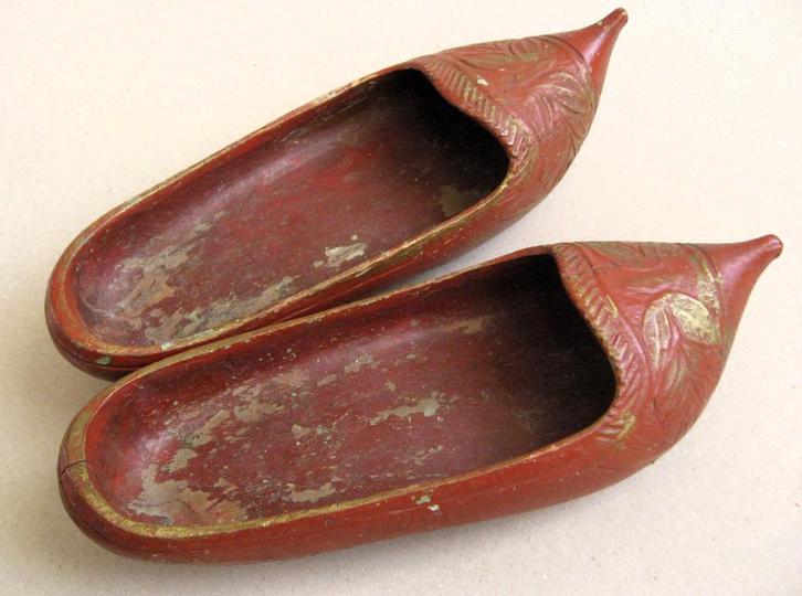 Antieke Franse klompen met hakjes, Antiek en Kunst, Curiosa en Brocante, Ophalen of Verzenden