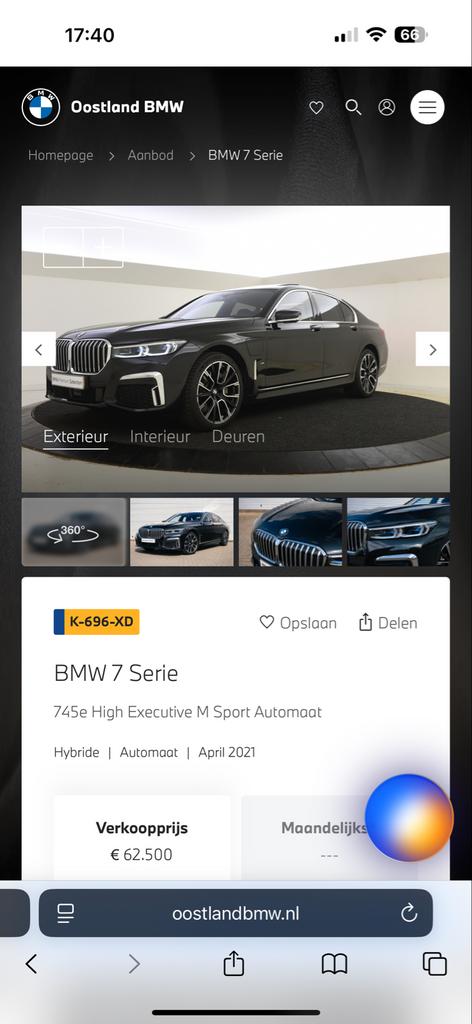 BMW 7-Serie 745e 394pk Iperformance Aut 2021 Zwart, Auto's, Automaat, Achterwielaandrijving, 48 km/l, Zwart