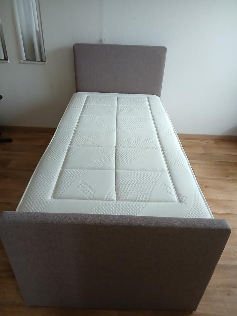 Boxspring 1.00 x 2.00, Ophalen, Eenpersoons, Beige, 140 cm