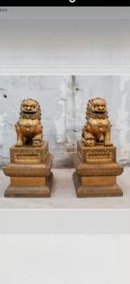 2x grote Chinese Leeuwen in Verguld Polychroom Fiber
€499, Ophalen