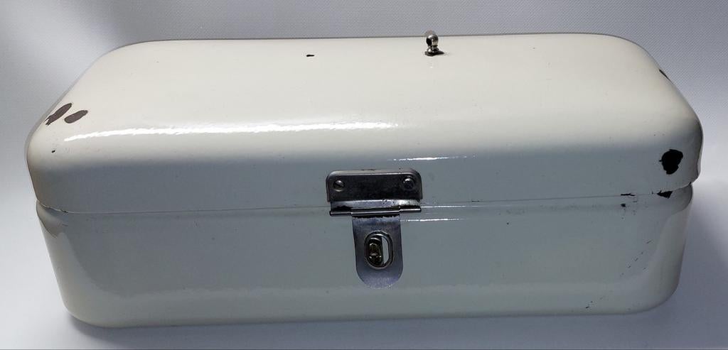 Vintage emaille broodtrommel jaren 50 /60, Ophalen of Verzenden, Gebruikt