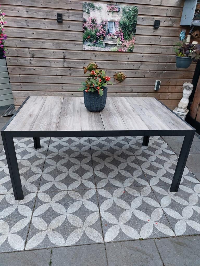 Hartman Tanger keramische tuintafel 168x105 cm - grijs, Ophalen, Gebruikt, Rechthoekig, Overige materialen